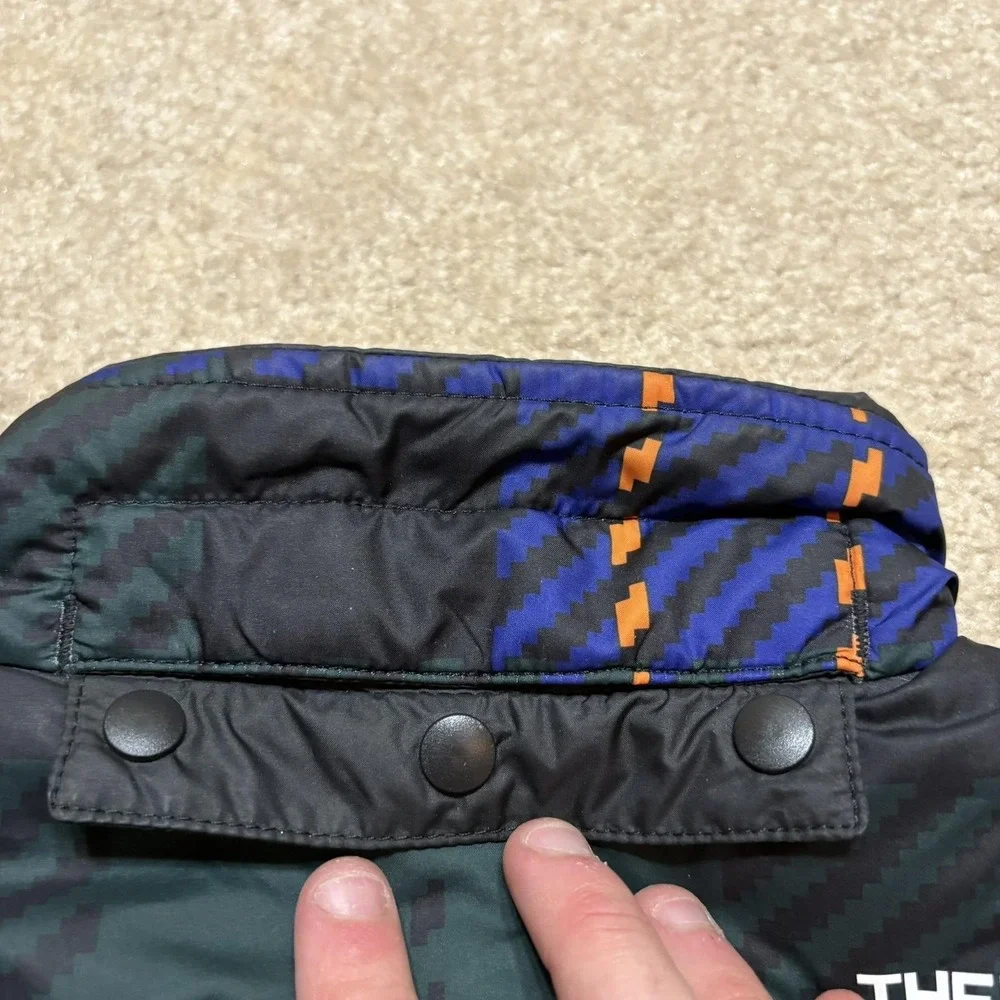 The North Face Jacket Boys Small 7/8 Blue Plaid Reversible Sherpa Puffer Outdoor